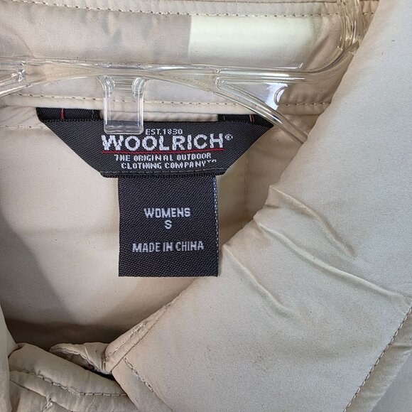 Woolrich Womens Insulated Quilted Shirt Jacket S Water Resistant Beige New Tags - Picture 3 of 14